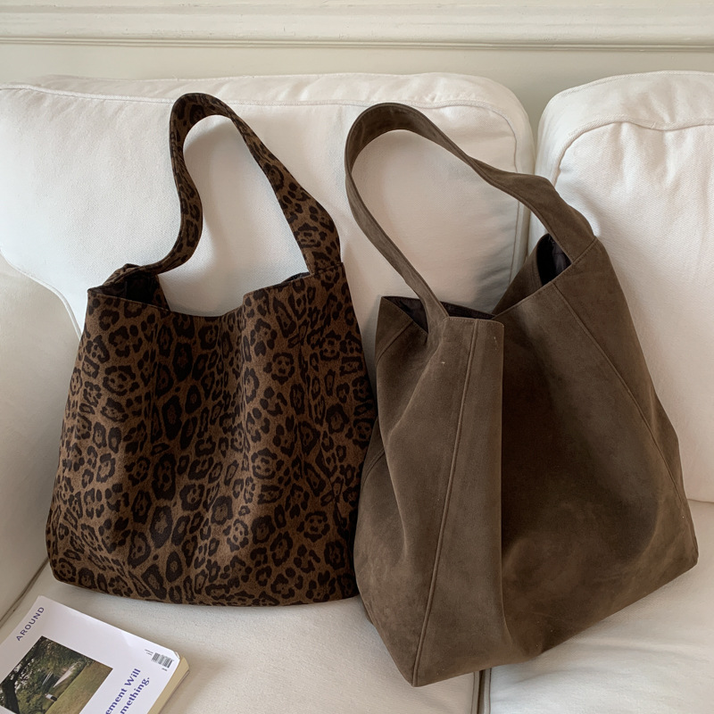 Pink leopard print New Design Women's Shoulder Bag - Felt Fabric Tote Bag view 3