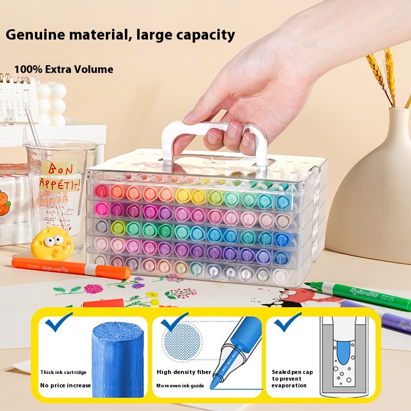 48 Colors Ruibrand Kids Washable Acrylic Markers Set - Non-Toxic view 4
