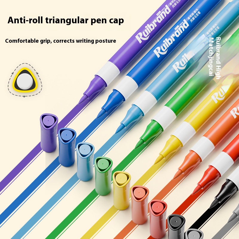 60 Colors Ruibrand Kids Washable Acrylic Markers Set - Non-Toxic view 2