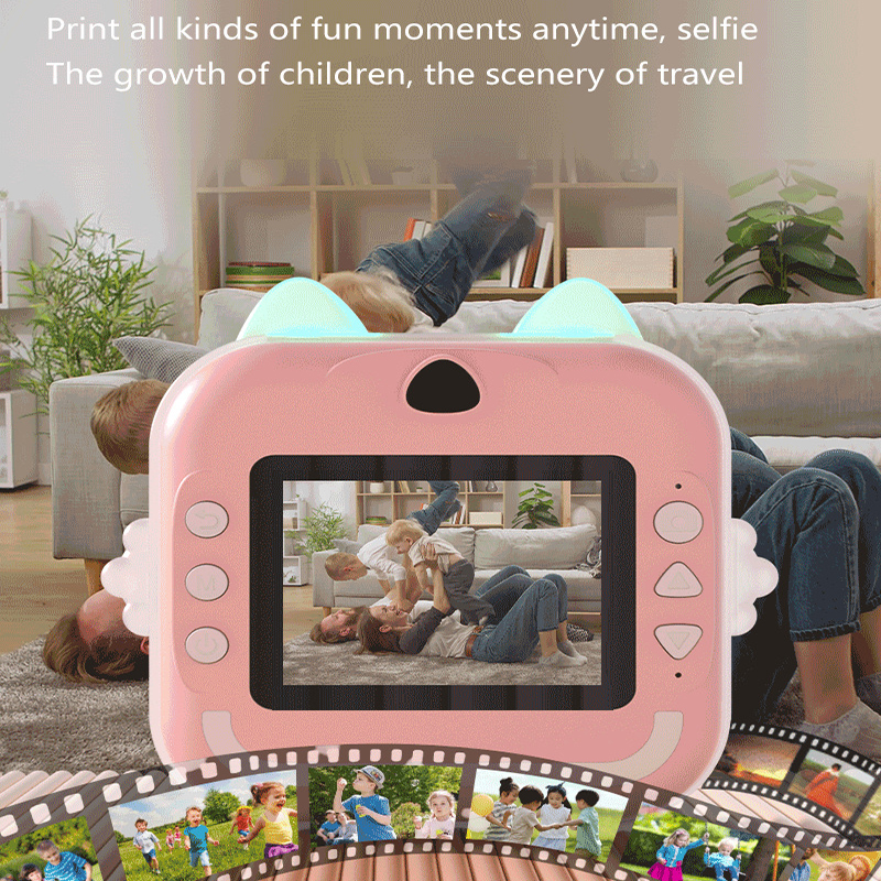 Blue rabbit Kids Instant Print Camera Zero Ink Digital Video Recorder with view 3