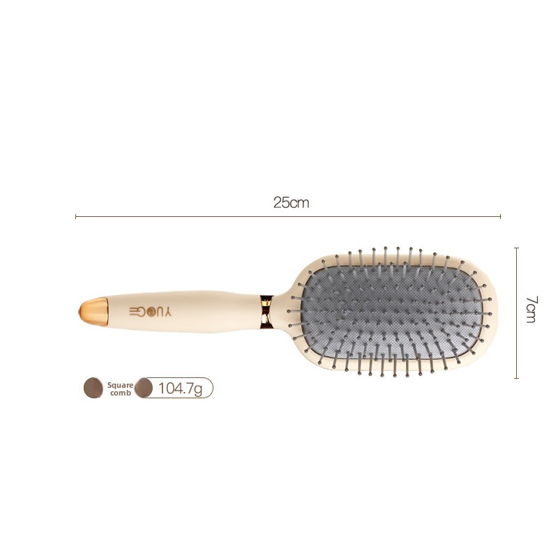 Square comb Soft Touch Air Cushion Hair Brush with Built-in Cleaning Claw view 5