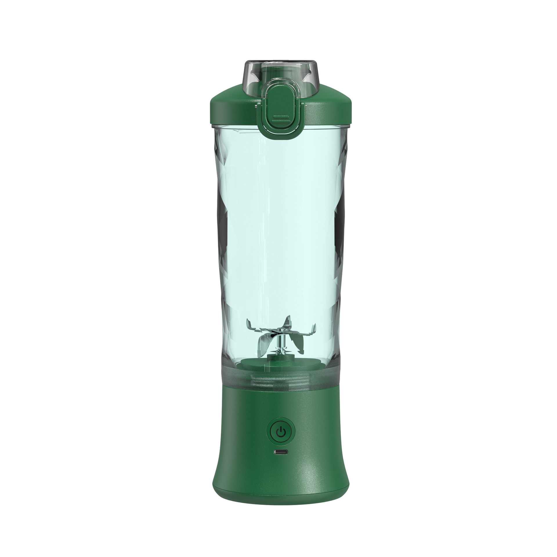 Green Portable Blender 600ml Personal Smoothie Maker USB Rechargeable Juicer