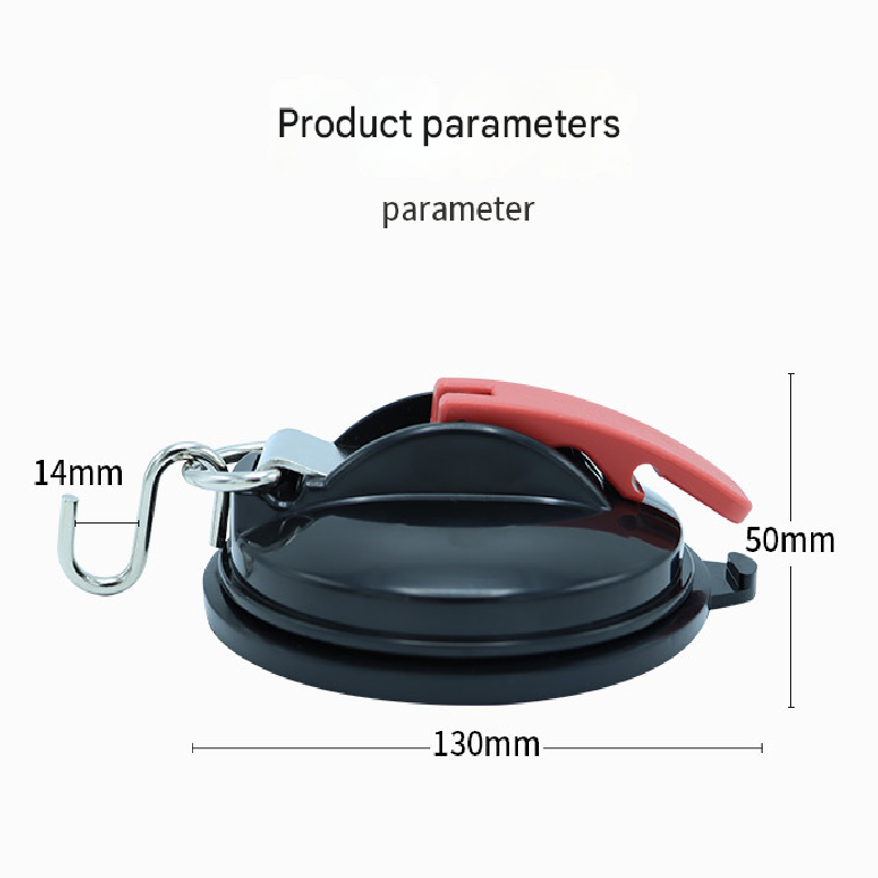 4 Pack Red plate + black buckle Heavy Duty Suction Cup Anchors with S-Hooks view 6