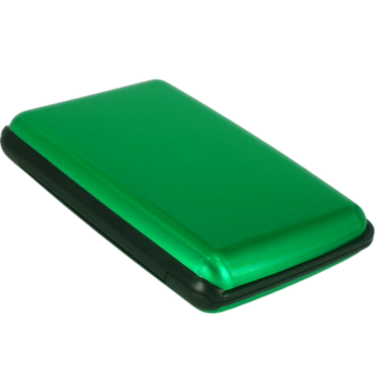 3-Pcs Green Slim Aluminium Credit Card Holder RFID Blocking Wallet Hard Shell