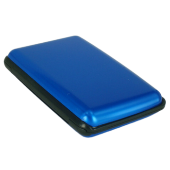 3-Pcs Blue Slim Aluminium Credit Card Holder RFID Blocking Wallet Hard Shell