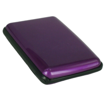 3-Pcs Purple Slim Aluminium Credit Card Holder RFID Blocking Wallet Hard Shell