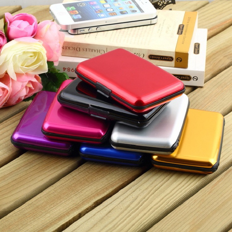 3-Pcs Purple Slim Aluminium Credit Card Holder RFID Blocking Wallet Hard Shell view 4