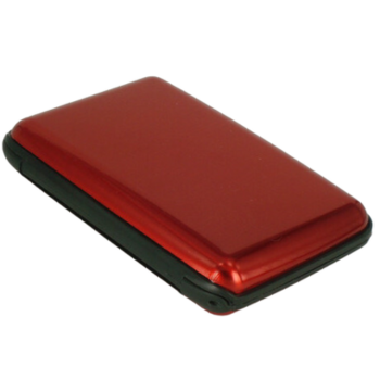 3-Pcs Red Slim Aluminium Credit Card Holder RFID Blocking Wallet Hard Shell