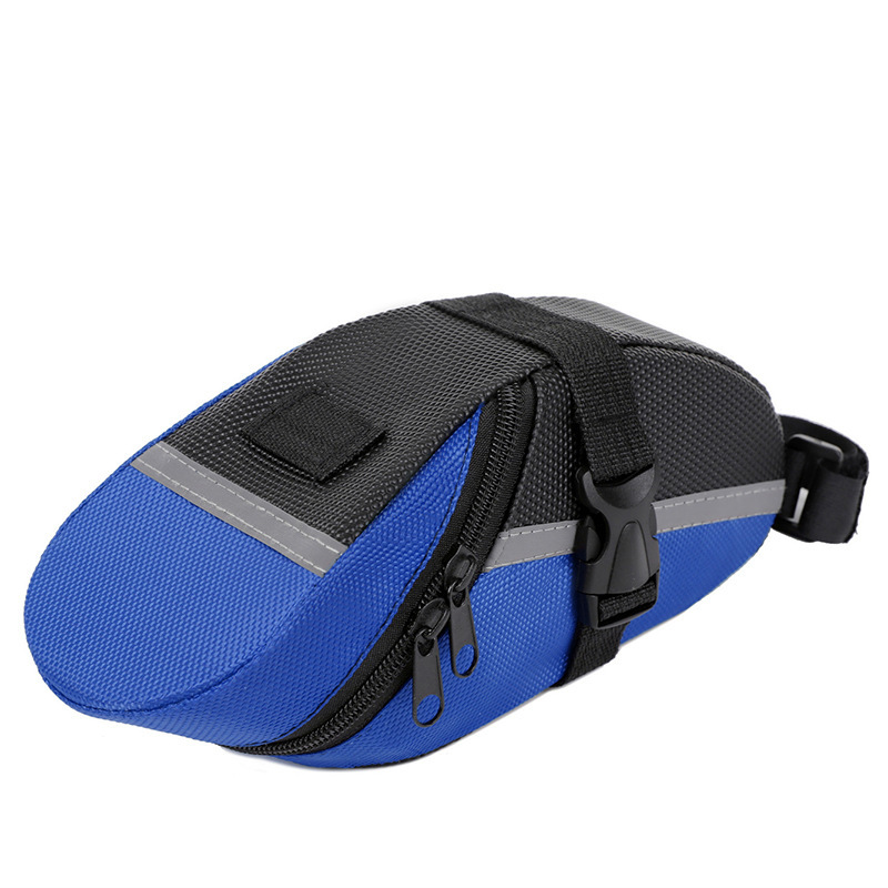 Blue Water Resistant Bicycle Saddle Bag Under Seat Wedge Pack with Reflective — image 1