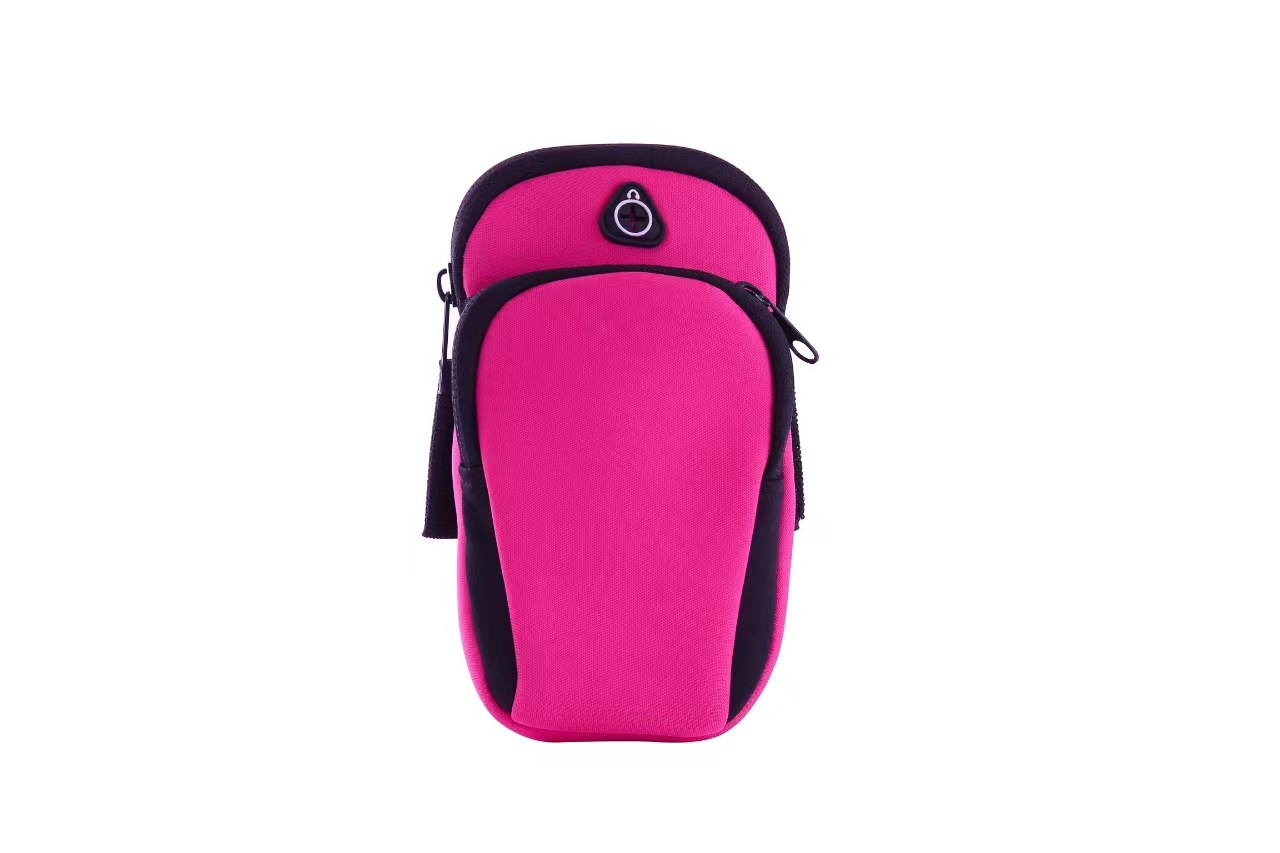 Rose red Sports Running Armband Bag Water Resistant Phone Pouch with Dual