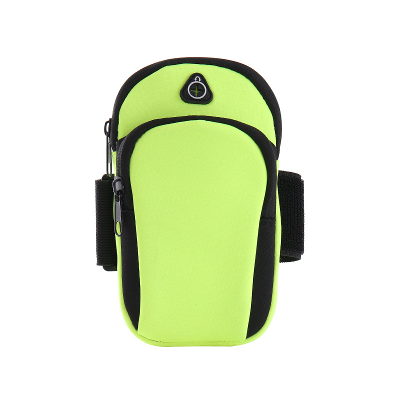 Green Sports Running Armband Bag Water Resistant Phone Pouch with Dual Zipper