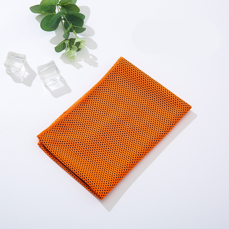 Orange 5 Pack Instant Cooling Towel Set Soft Breathable Sports Sweat Towel for