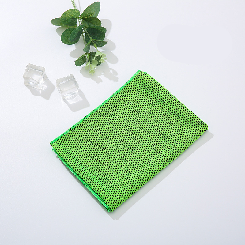 Green 5 Pack Instant Cooling Towel Set Soft Breathable Sports Sweat Towel for