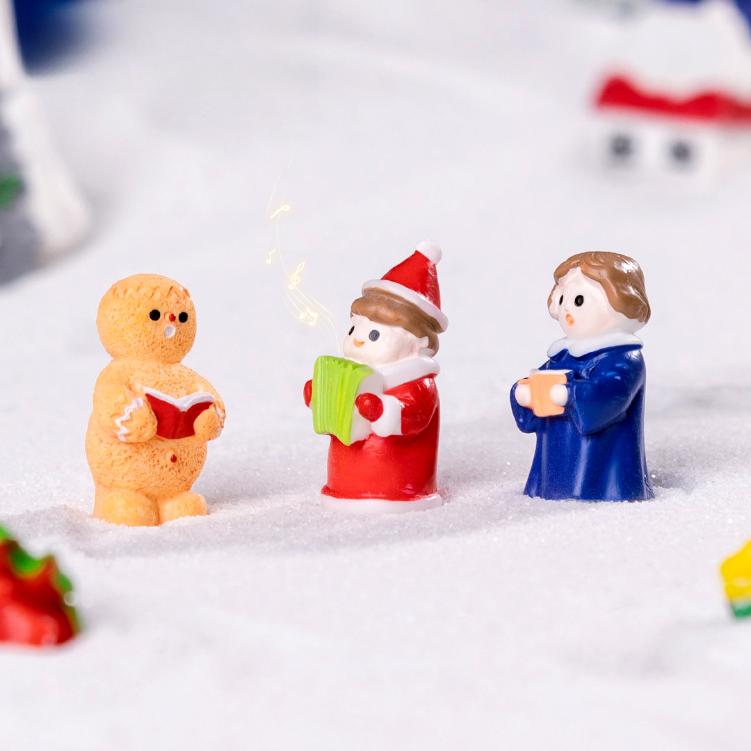 White snowman 5 Pack Miniature Christmas Figurines DIY Micro Landscape view 2