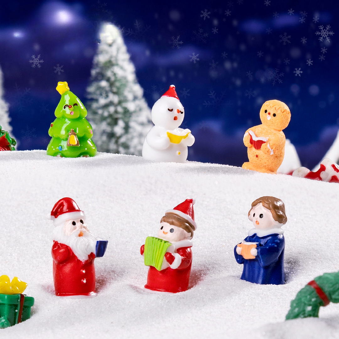 White snowman 5 Pack Miniature Christmas Figurines DIY Micro Landscape view 4
