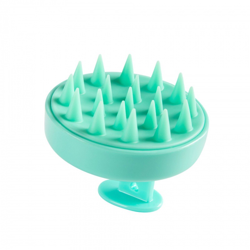 5-Pcs Green Soft Scalp Massager Shampoo Brush with Detachable Bristles