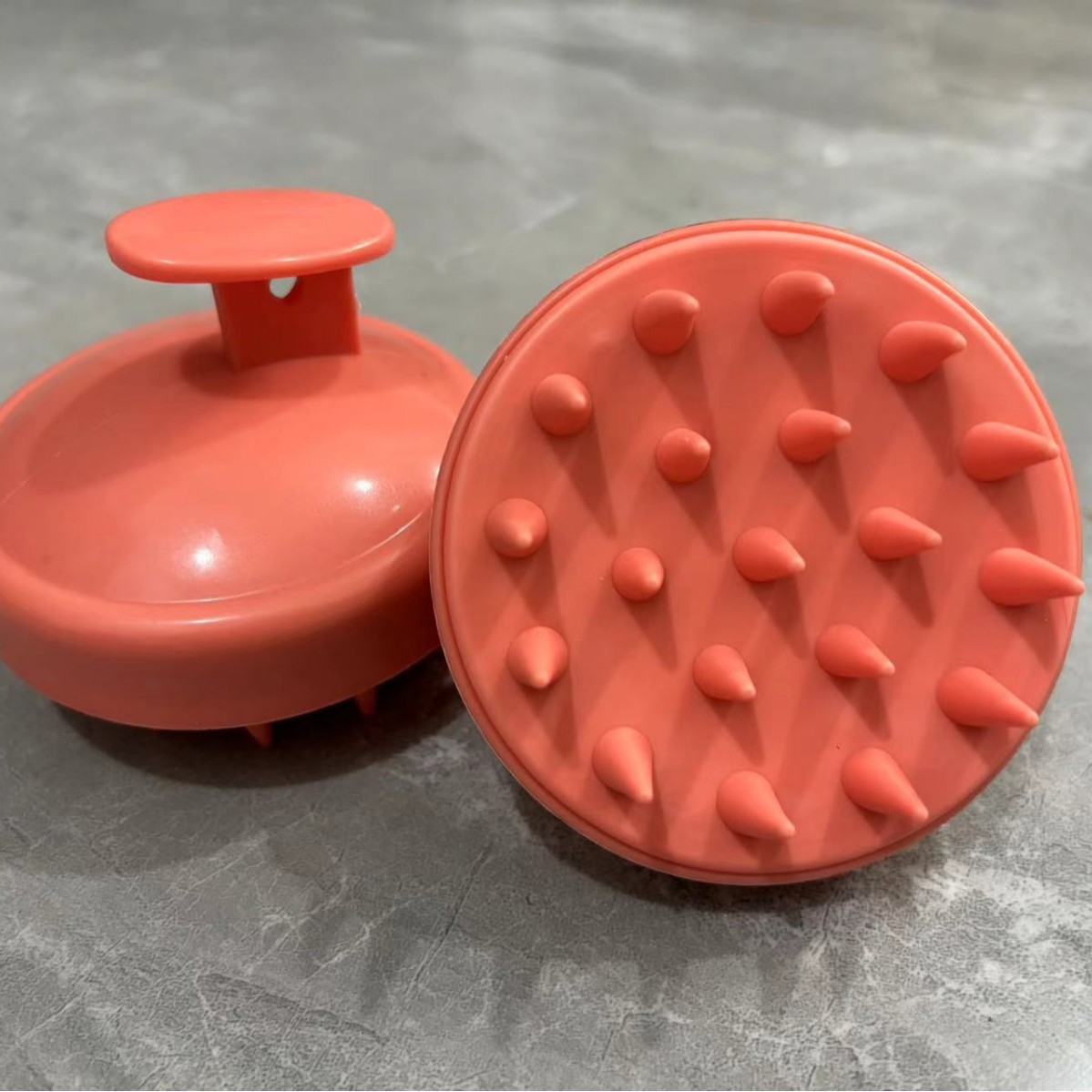 5-Pcs Orange Soft Scalp Massager Shampoo Brush with Detachable Bristles