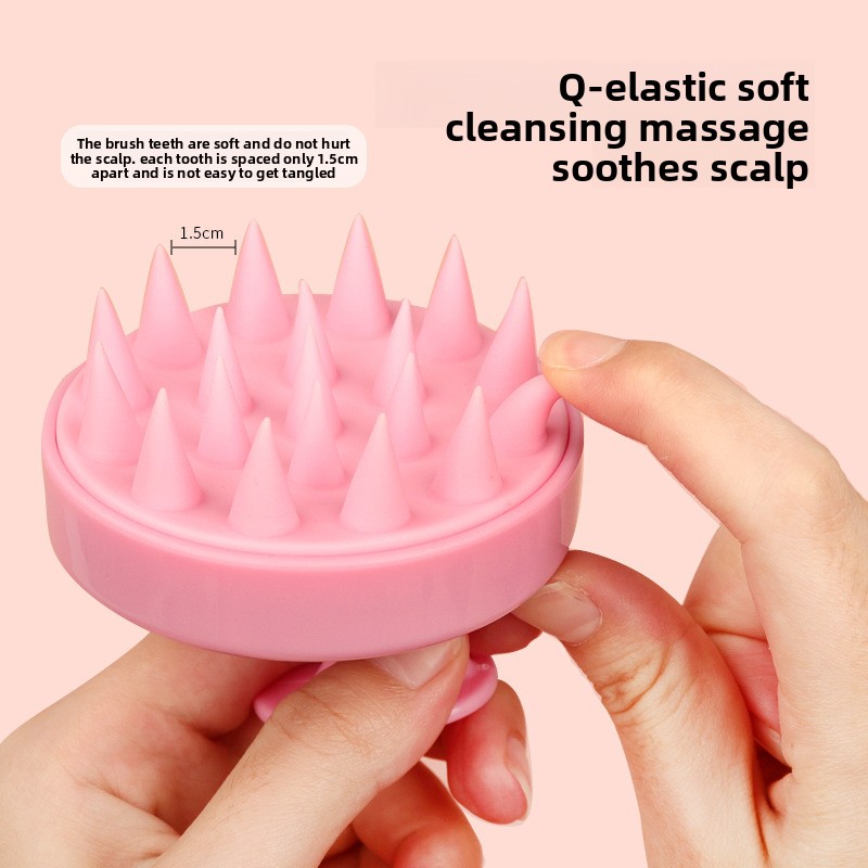 5-Pcs Yellow Soft Scalp Massager Shampoo Brush with Detachable Bristles view 2