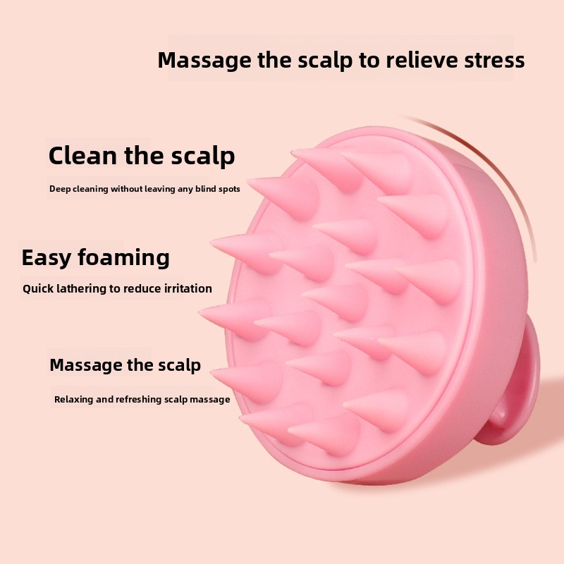 5-Pcs Yellow Soft Scalp Massager Shampoo Brush with Detachable Bristles view 4