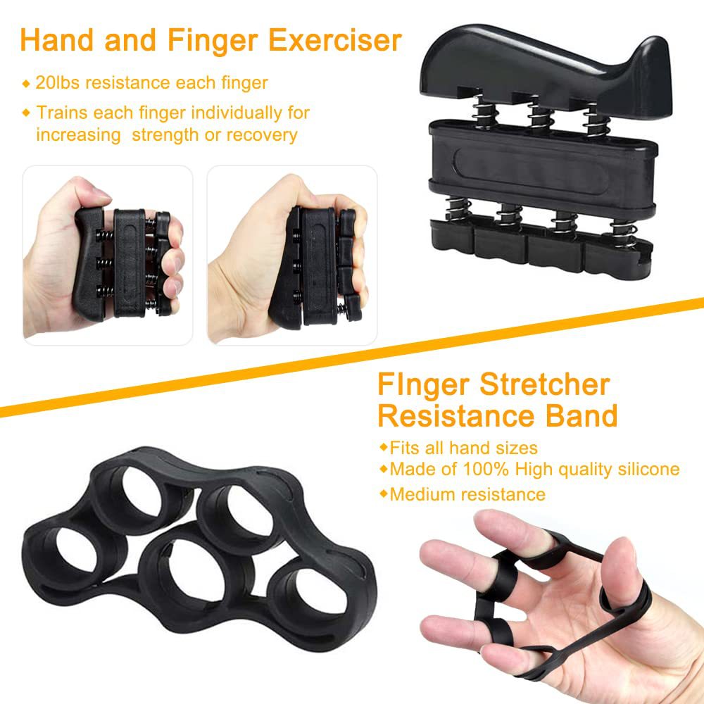 Blue 5 in 1 Hand Grip Strengthener Kit Adjustable Resistance Finger Stretcher view 3