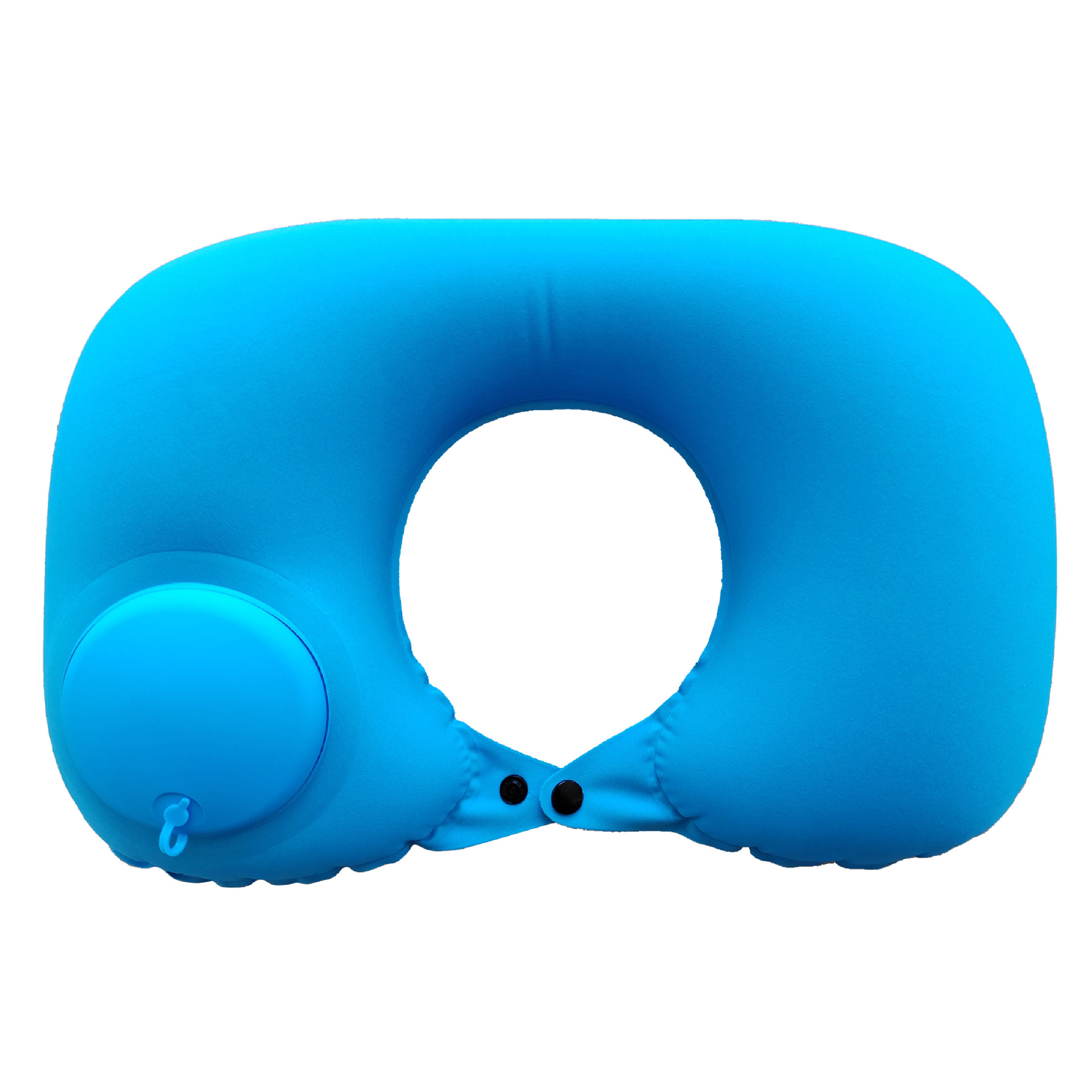 2-PCS Sky blue Inflatable Travel Neck Pillow Press to Inflate U-Shape Soft
