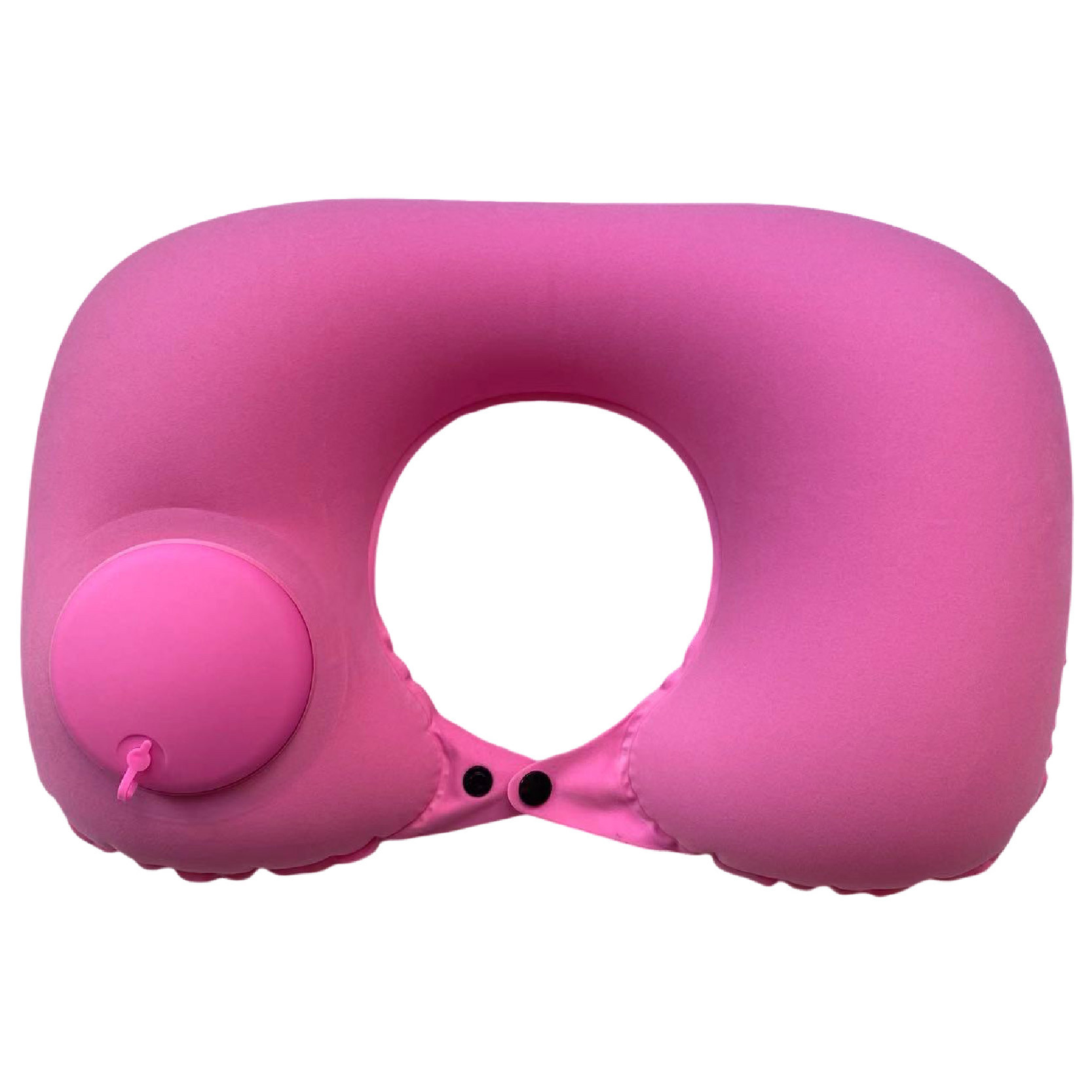 2-PCS Pink Inflatable Travel Neck Pillow Press to Inflate U-Shape Soft