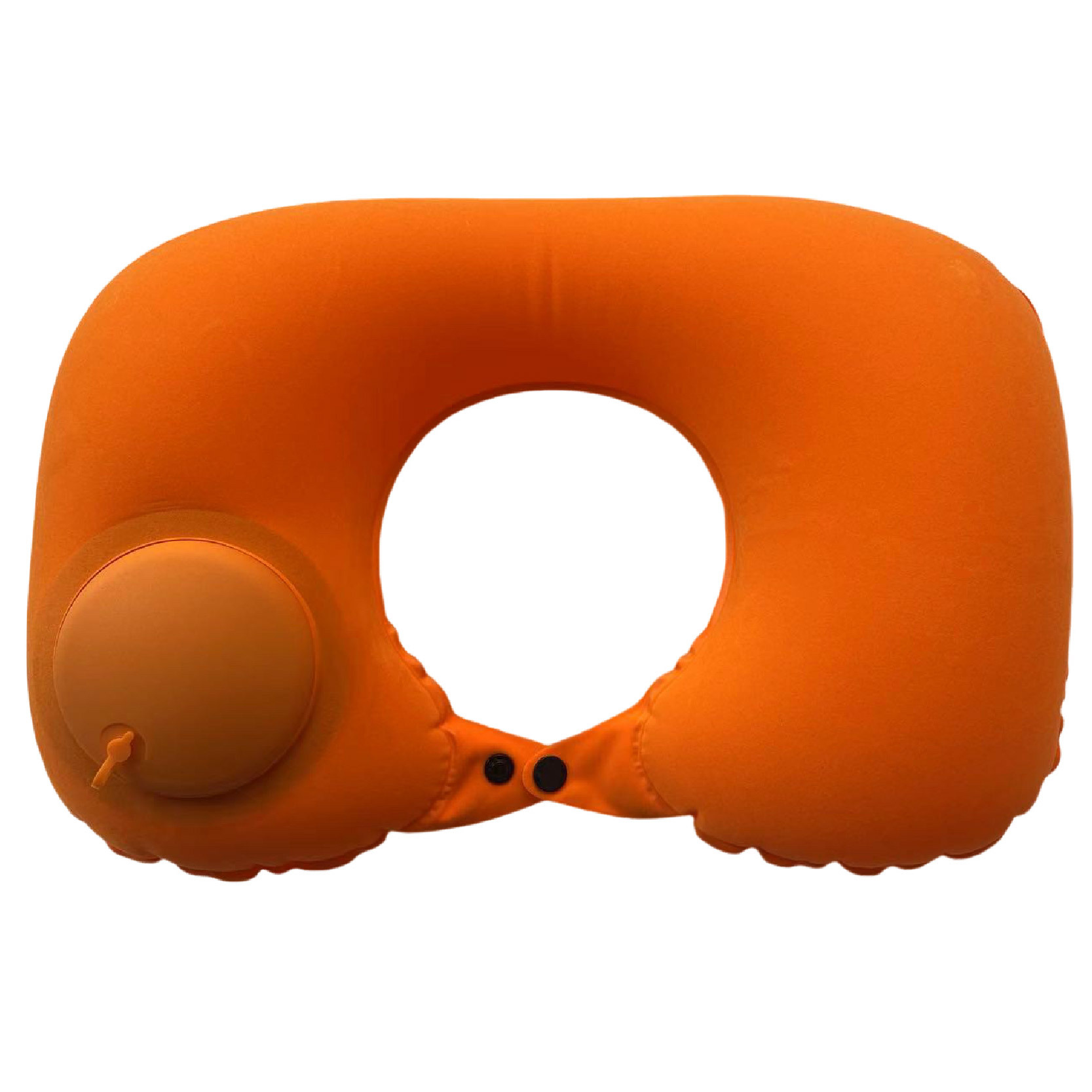 2-PCS Orange Inflatable Travel Neck Pillow Press to Inflate U-Shape Soft
