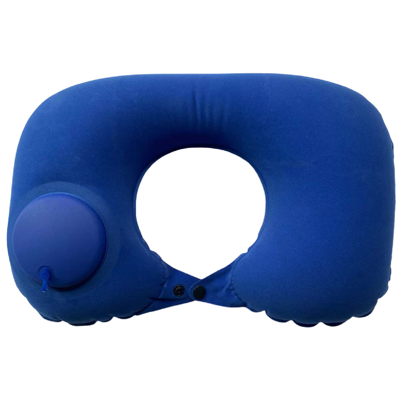 2-PCS Medium blue Inflatable Travel Neck Pillow Press to Inflate U-Shape Soft