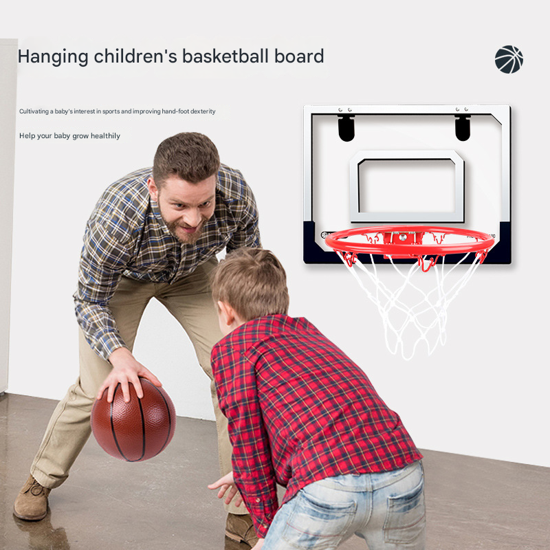 Indoor mini basketball hoop with one 14cm ball Folds flat for door mounting view 2
