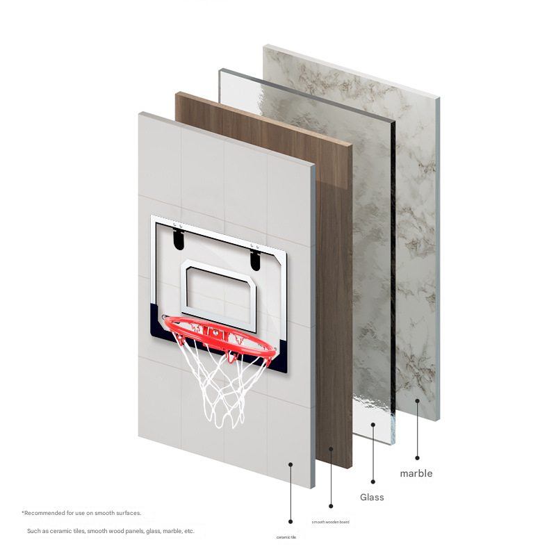Indoor mini basketball hoop with one 14cm ball Folds flat for door mounting view 3
