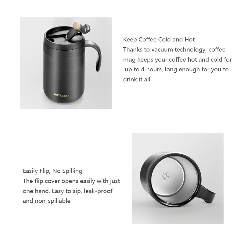 White Portable Pour Over Coffee Maker Set Insulated Stainless Steel Travel Mug view 3