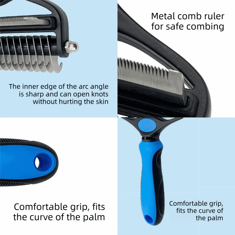 Pink Pet Grooming Comb – Fine Toothed Side for Hair Removal and Detangling view 2