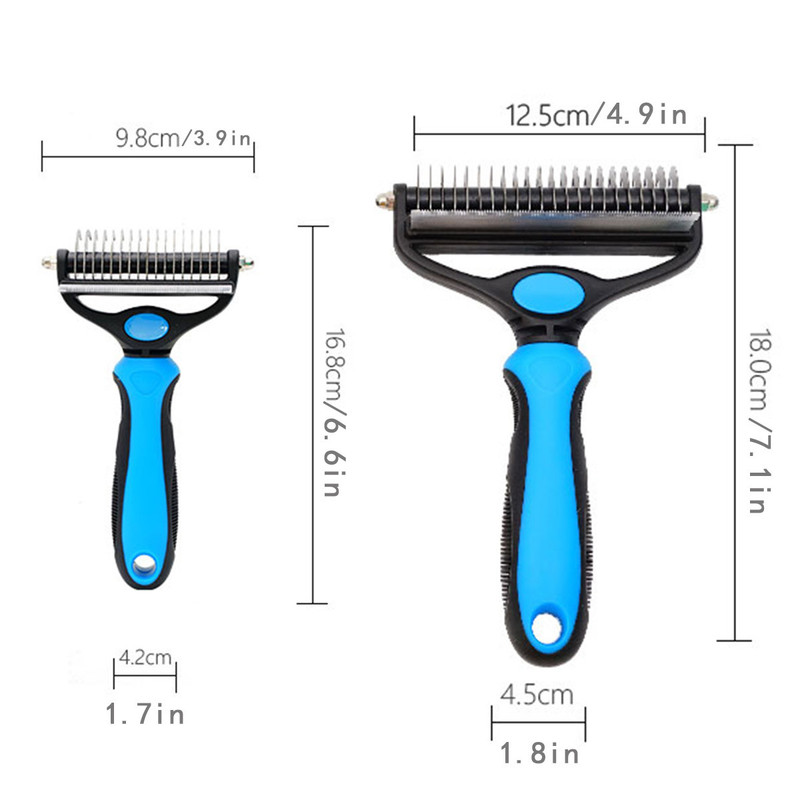 Pink Pet Grooming Comb – Fine Toothed Side for Hair Removal and Detangling view 4