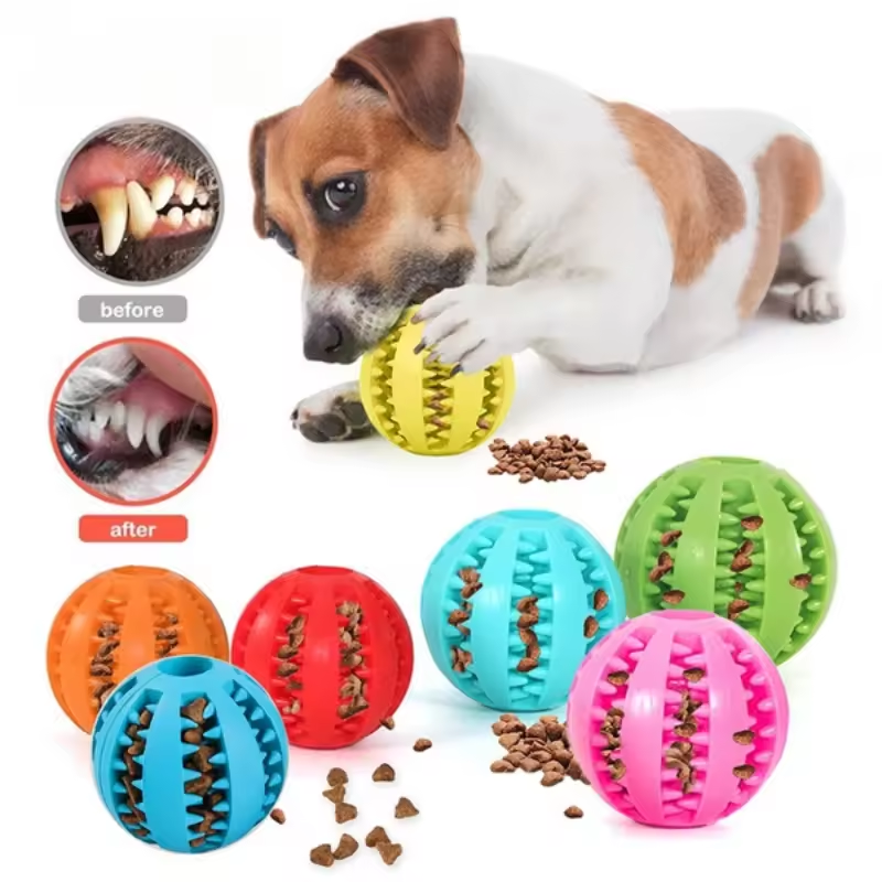 Yellow TPR Dog Chew Ball Set – 3-Piece Size Combination (Small view 3