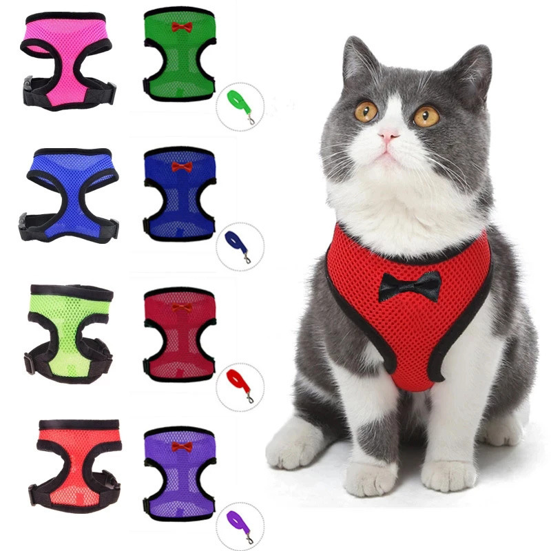2-Pcs Green Adjustable Pet Harness with Leash – Breathable Mesh Design for view 2