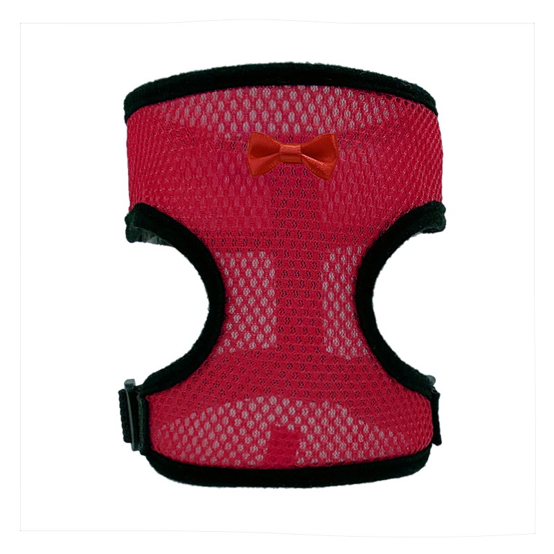 2-Pcs Red Adjustable Pet Harness with Leash – Breathable Mesh Design for Small — image 1