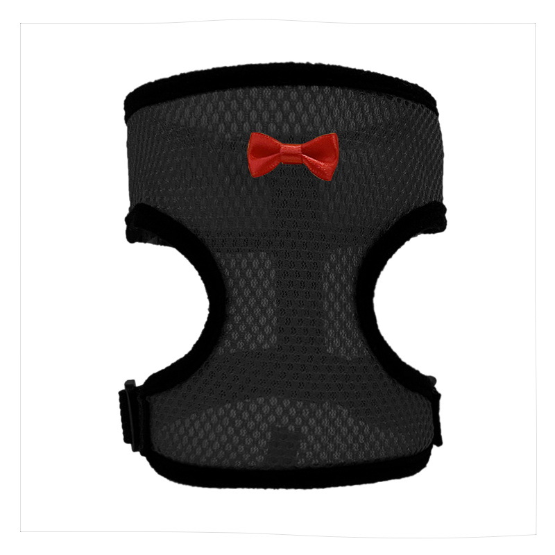 2-Pcs Black Adjustable Pet Harness with Leash – Breathable Mesh Design for — image 1