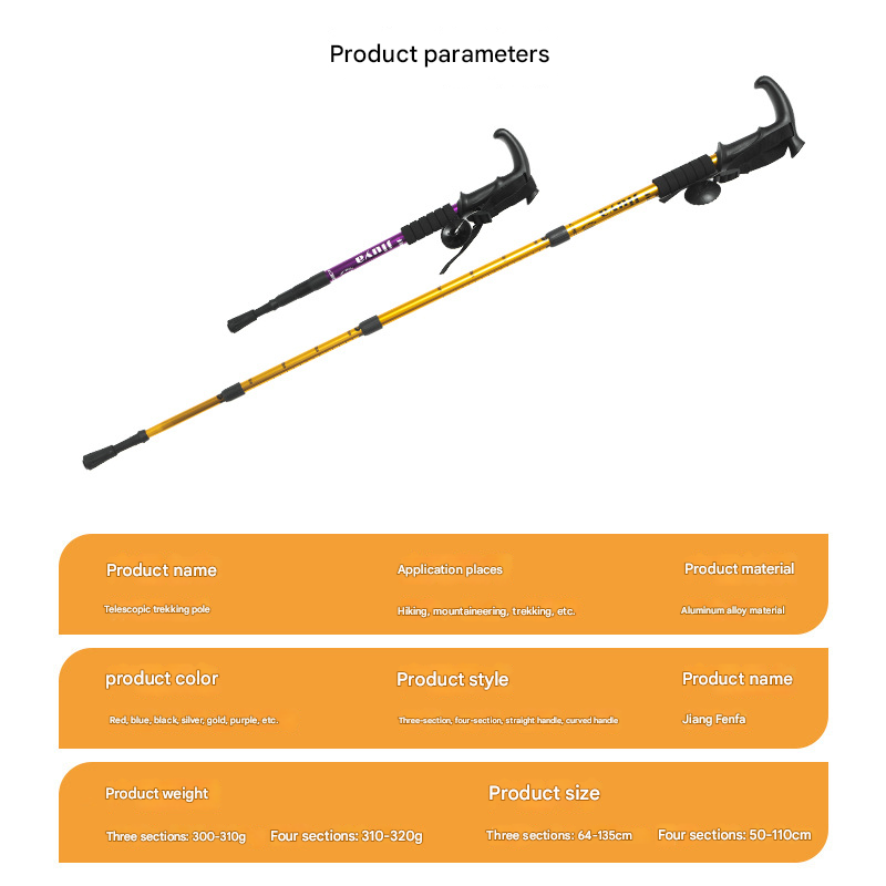 Red Professional Outdoor Trekking Pole – Lightweight Aluminum Alloy Adjustable view 3