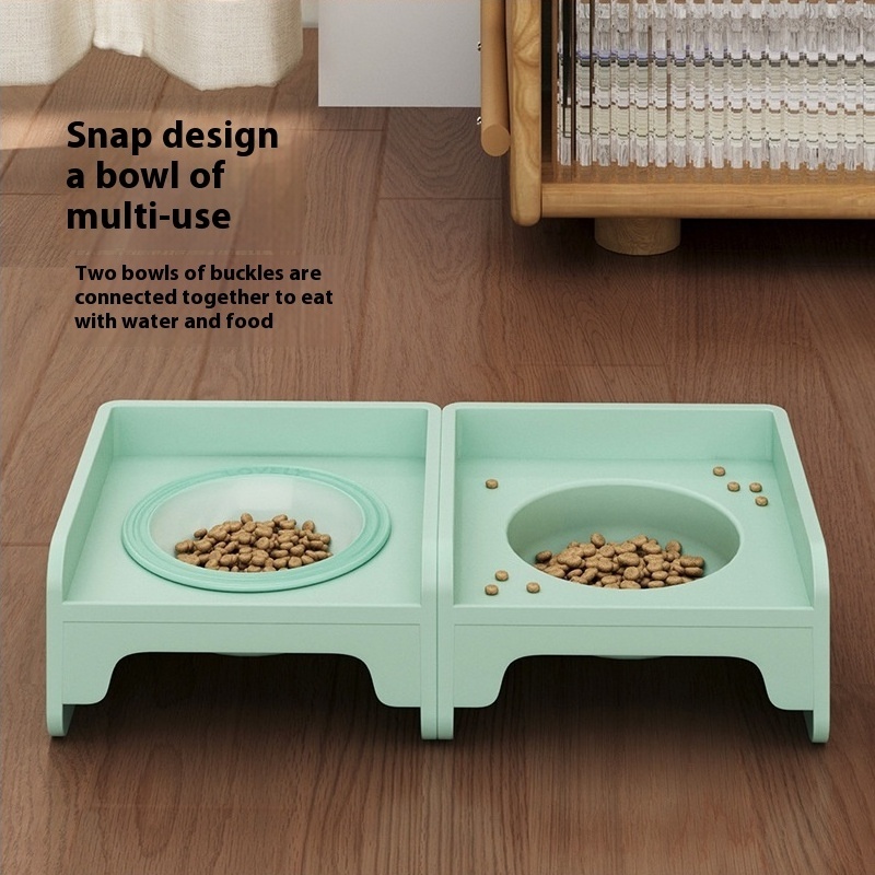 Pink Ceramic Raised Cat Bowl with Splash Proof Stand 250ml Elevated Pet Feeder view 5