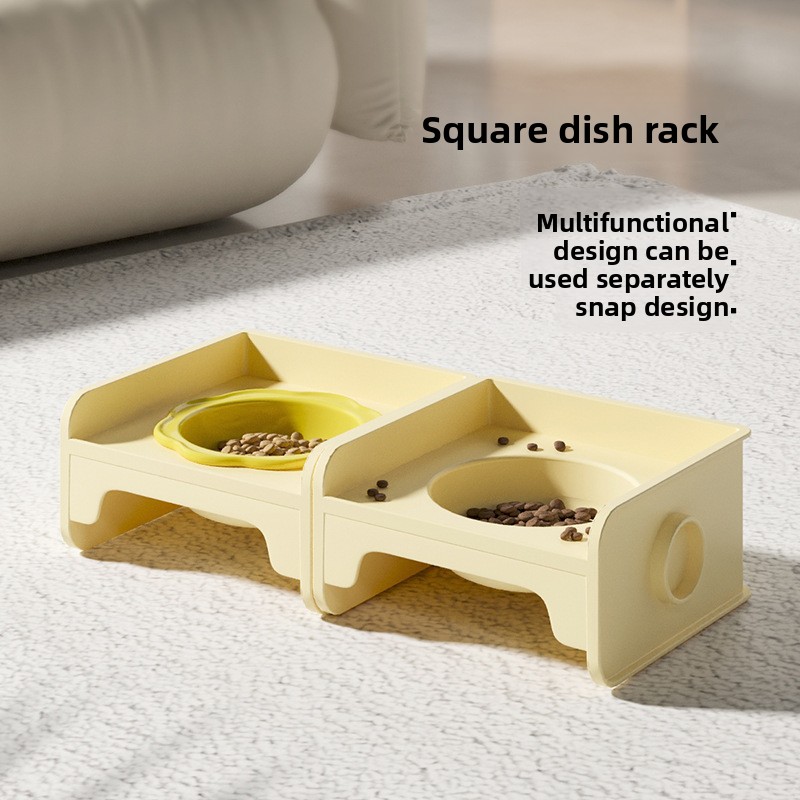Purple Ceramic Raised Cat Bowl with Splash Proof Stand 250ml Elevated Pet view 3