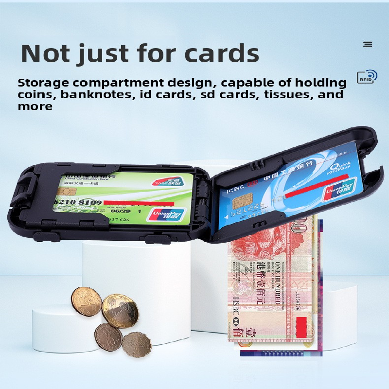 Army green RFID Blocking Aluminium Card Holder Wallet Waterproof Hard Shell view 3