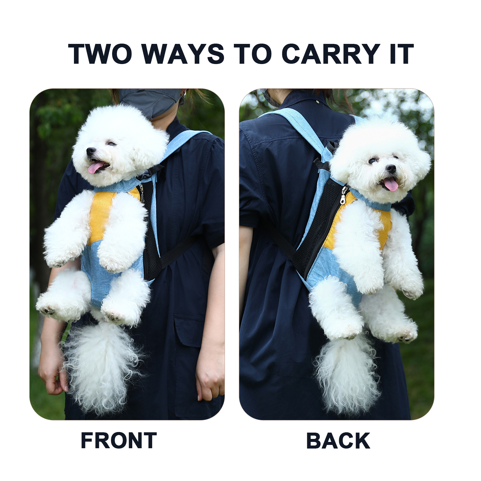 Red and white two-tone style Pet Carrier Backpack Front Chest Pack Legs Out view 3