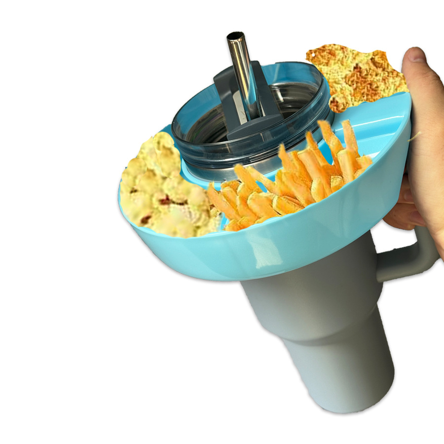 2 Pack Blue Snack Bowl for Stanley 40oz Tumbler with Handle Reusable Silicone