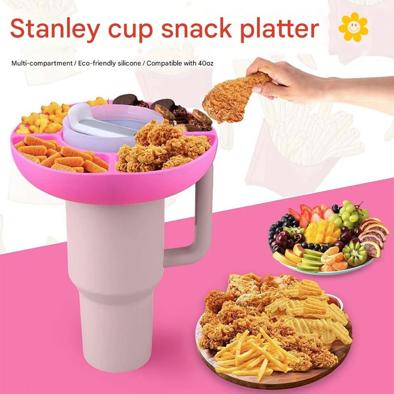 2 Pack Red Snack Bowl for Stanley 40oz Tumbler with Handle Reusable Silicone view 2