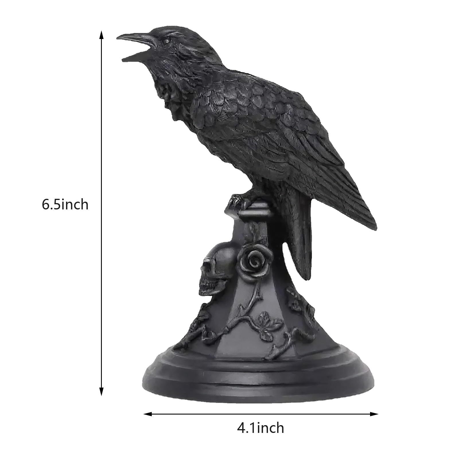 2-PCS Resin Gothic Raven Candlestick Holder Halloween Home Decor Vintage view 4