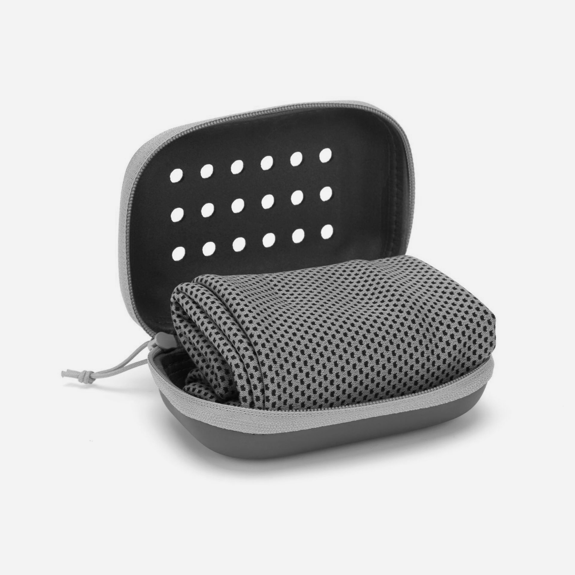 2-PCS Dark grey Instant Cooling Towel with EVA Case 30x90cm Breathable Ice