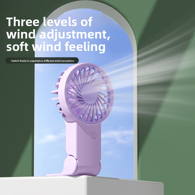 White 2 Pack Mini Portable Handheld Fan Foldable Desktop Personal Fan USB view 4