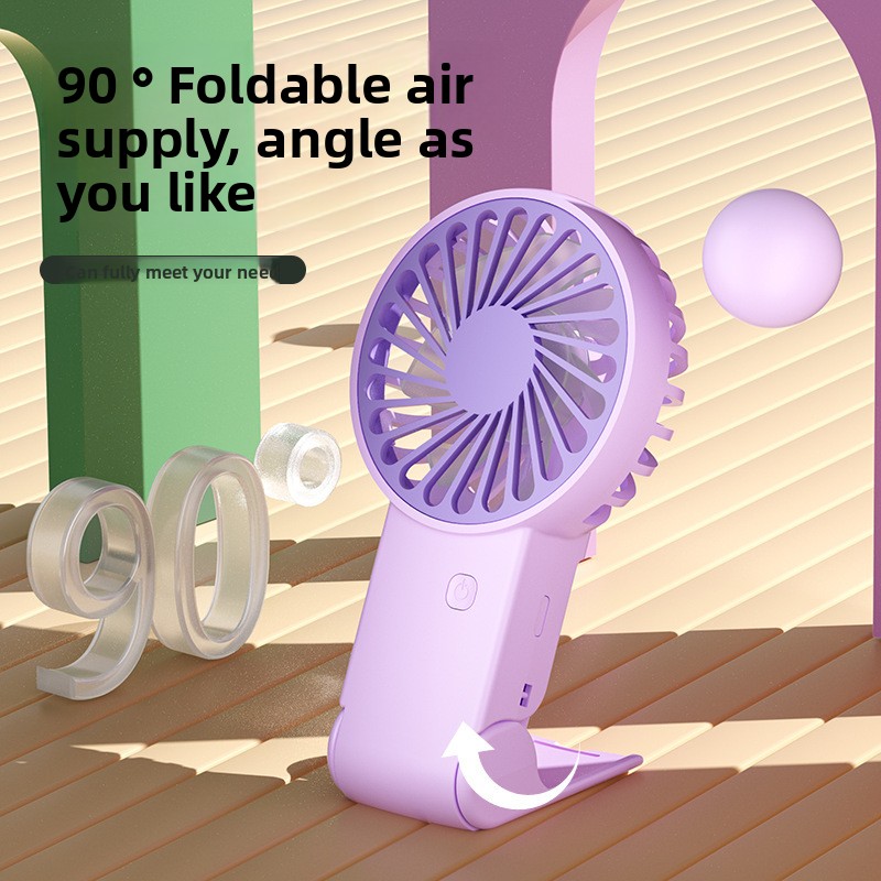 White 2 Pack Mini Portable Handheld Fan Foldable Desktop Personal Fan USB view 5