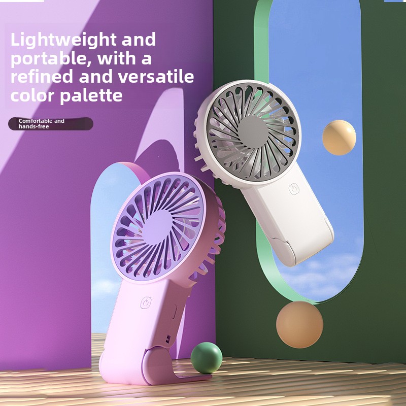 White 2 Pack Mini Portable Handheld Fan Foldable Desktop Personal Fan USB view 6