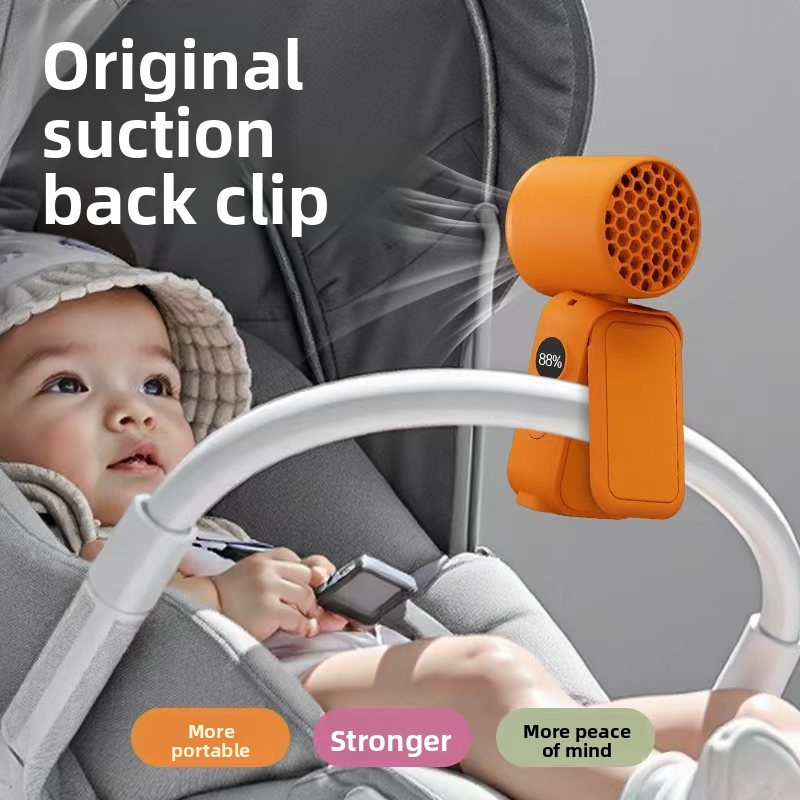 Light green Portable Handheld Fan 350 Degree Rotation Foldable Neck Hanging view 4